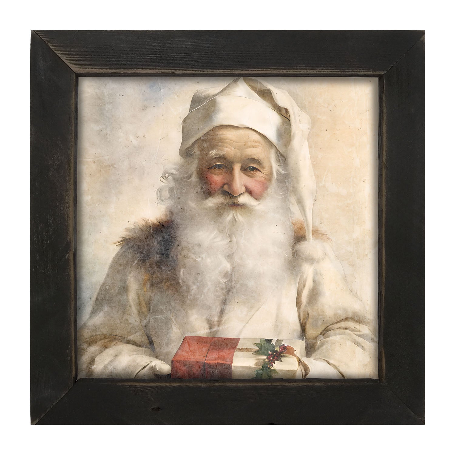 White Background Santa 5 - Framed Art