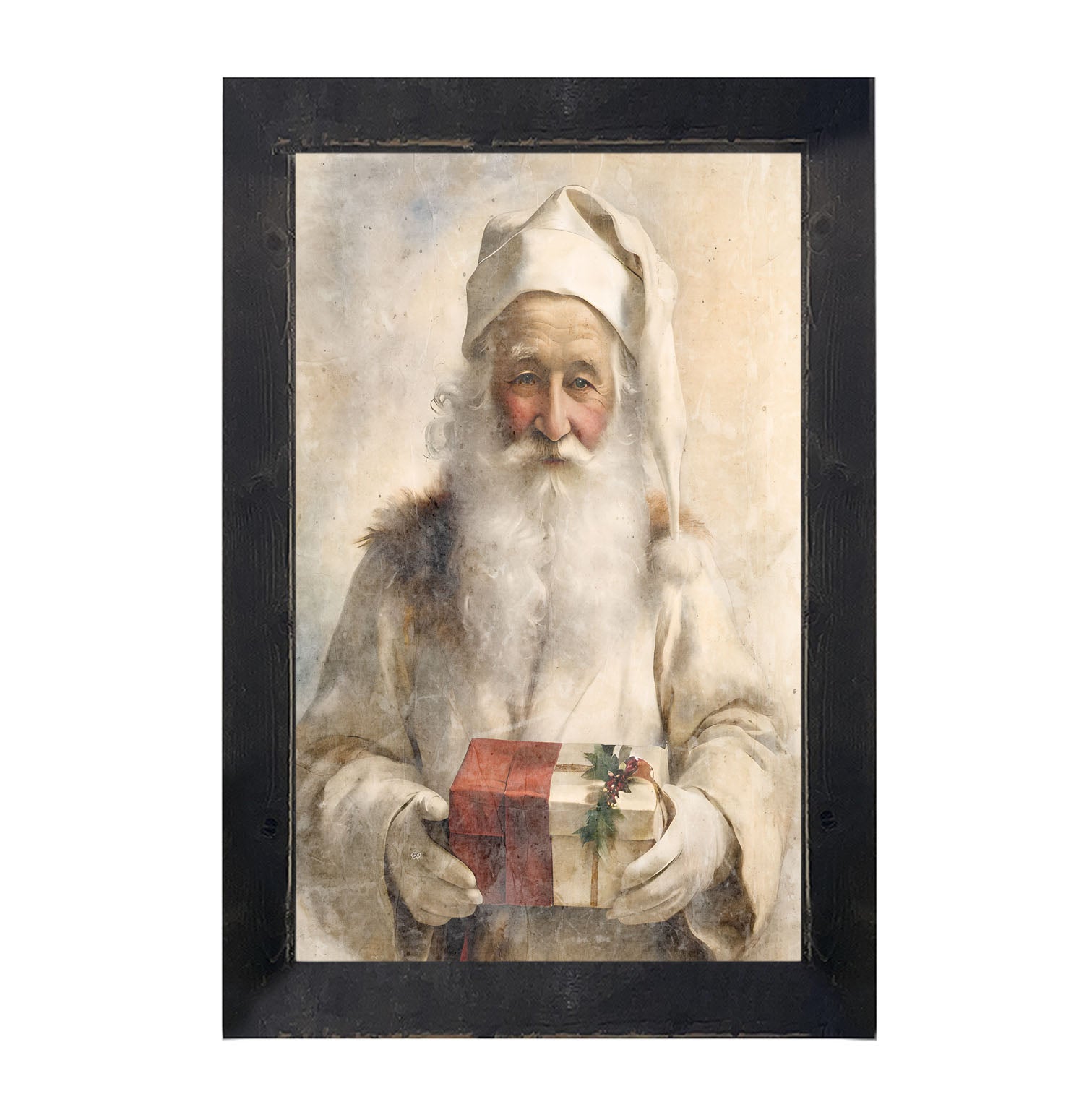 White Background Santa 5 - Framed Art
