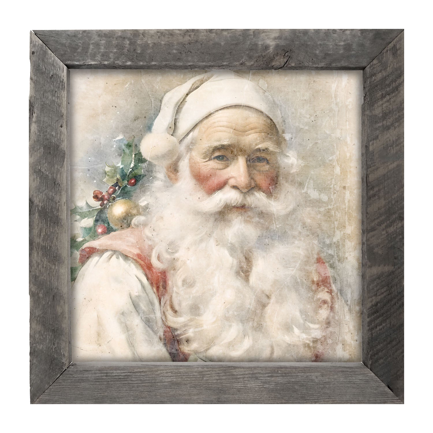 White Background Santa 10 - Framed Art
