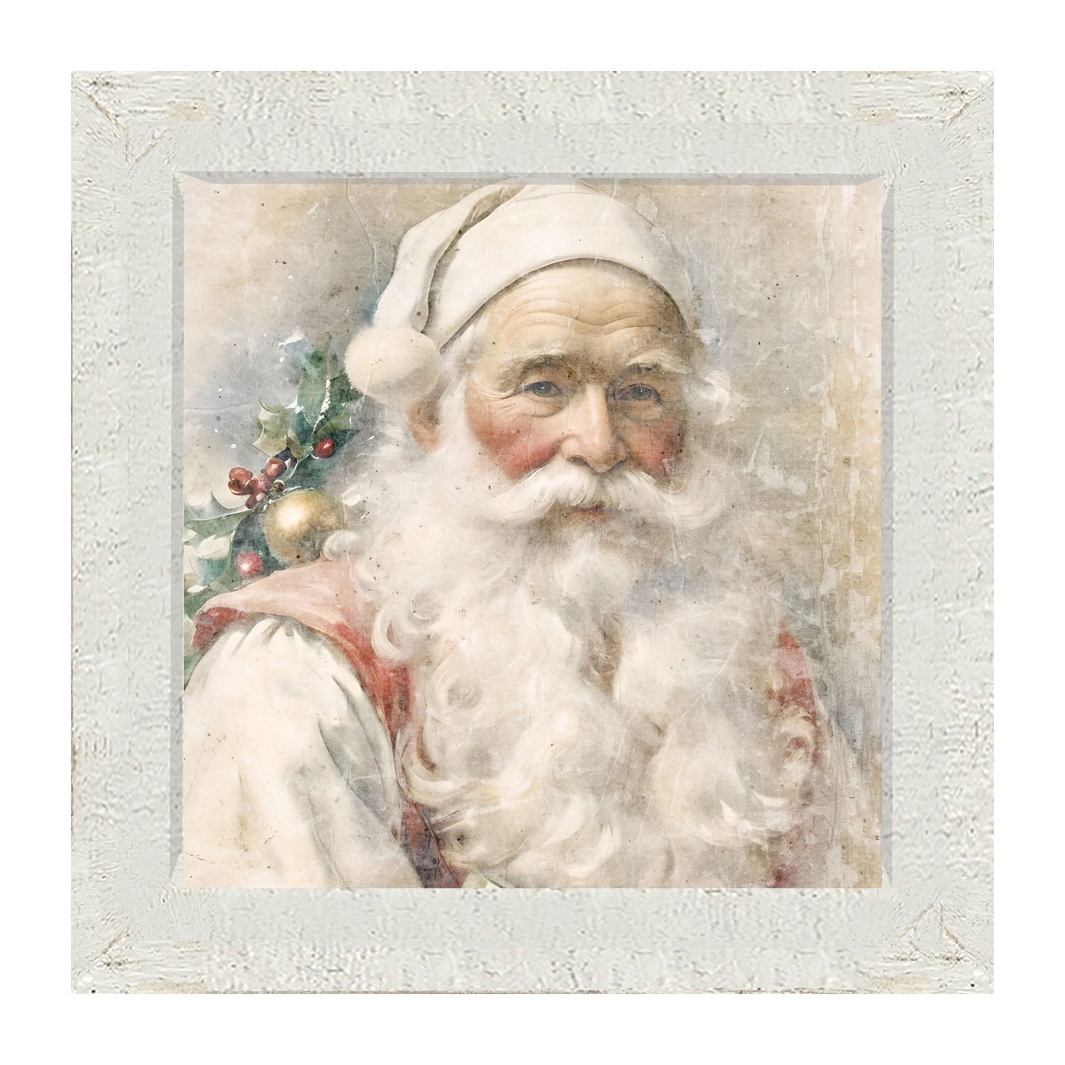 White Background Santa 10 - Framed Art