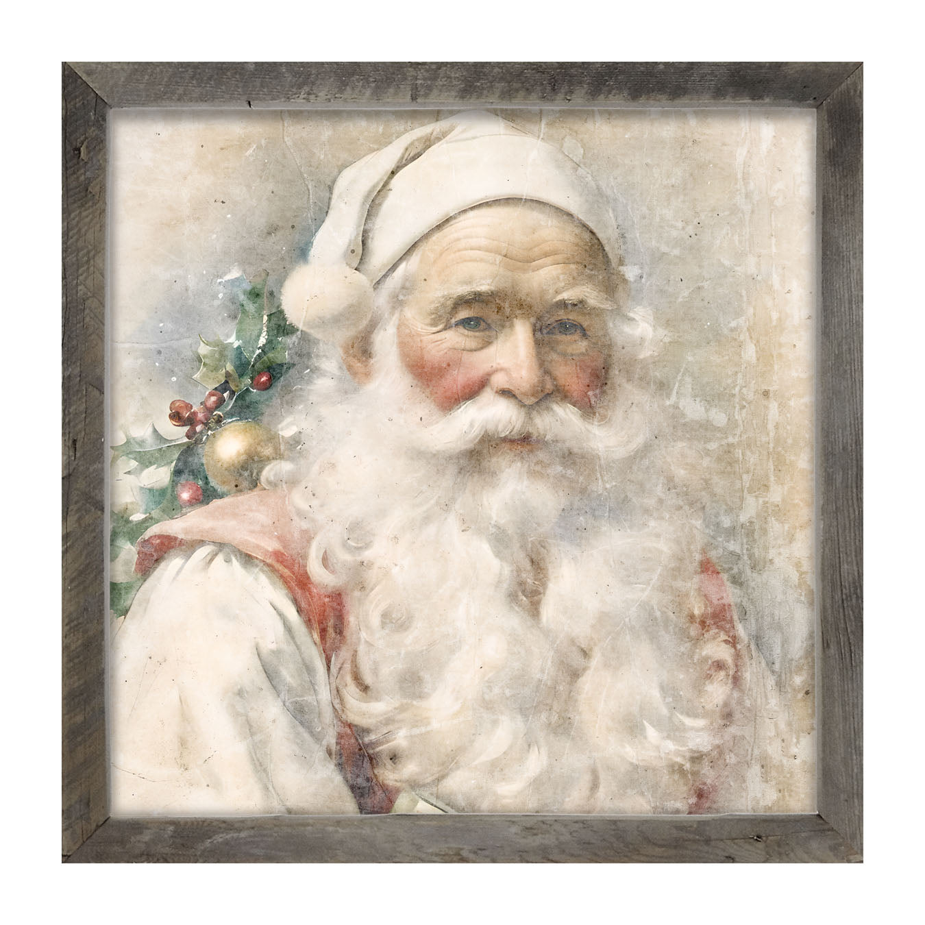 White Background Santa 10 - Framed Art
