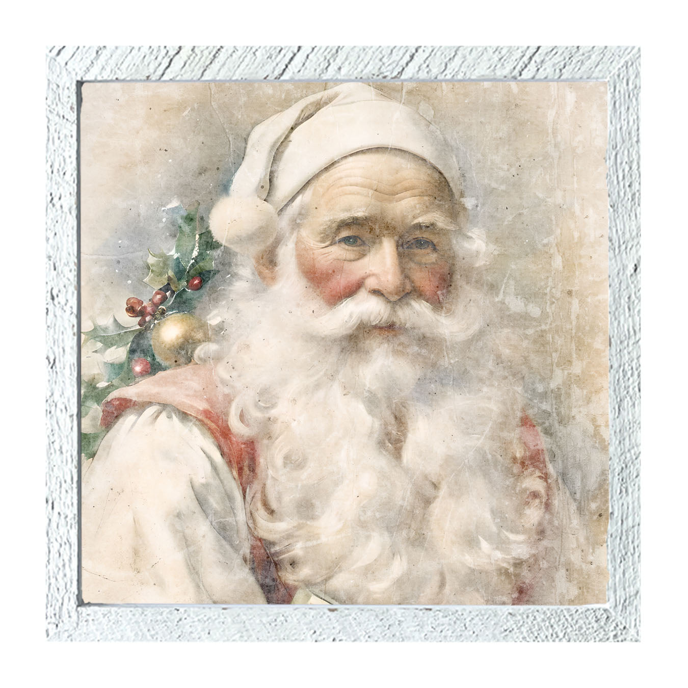 White Background Santa 10 - Framed Art
