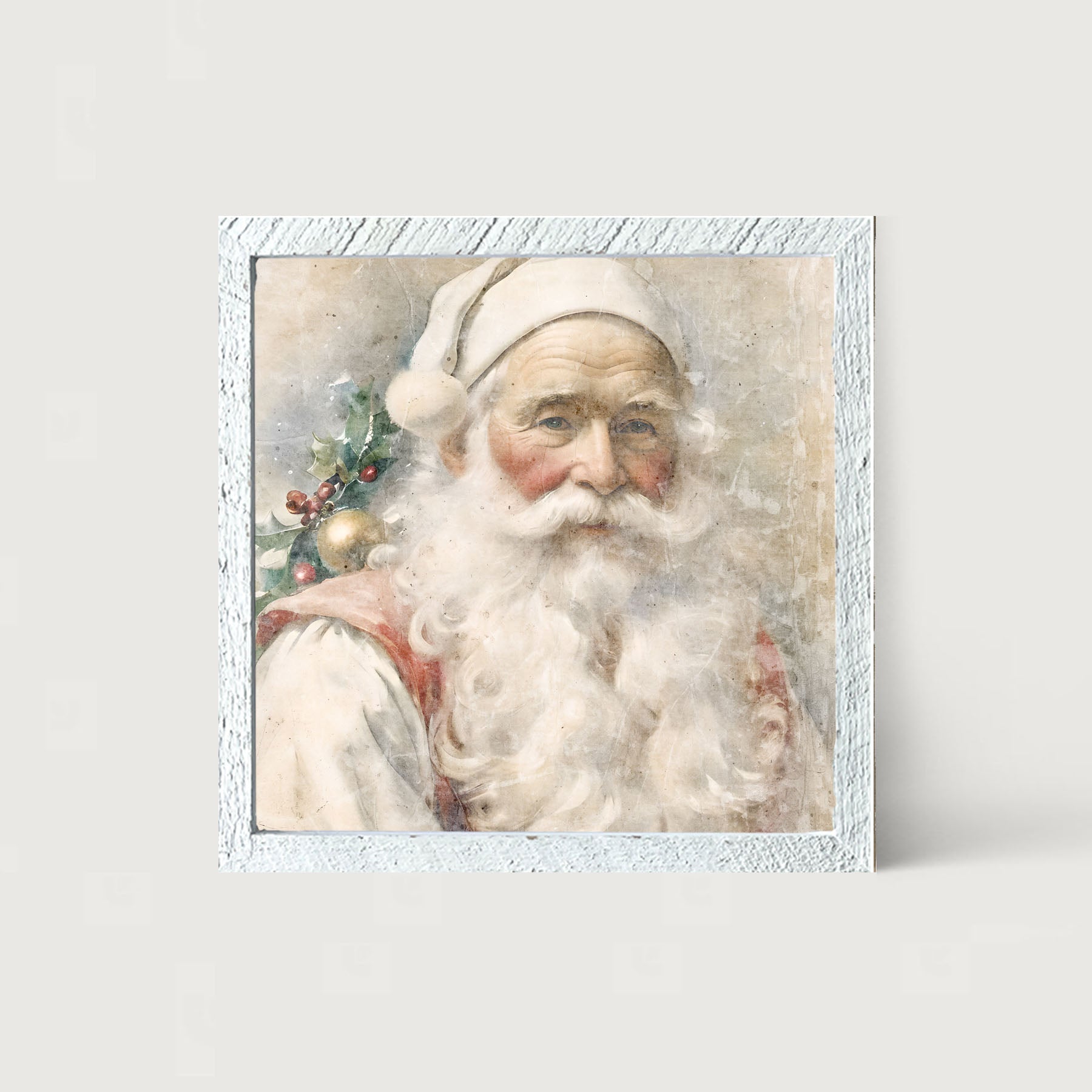 White Background Santa 10 - Framed Art