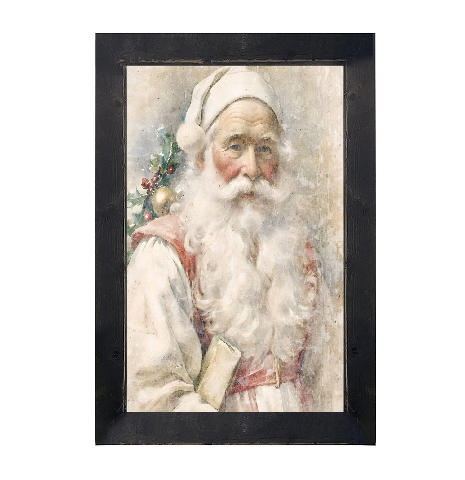 White Background Santa 10 - Framed Art
