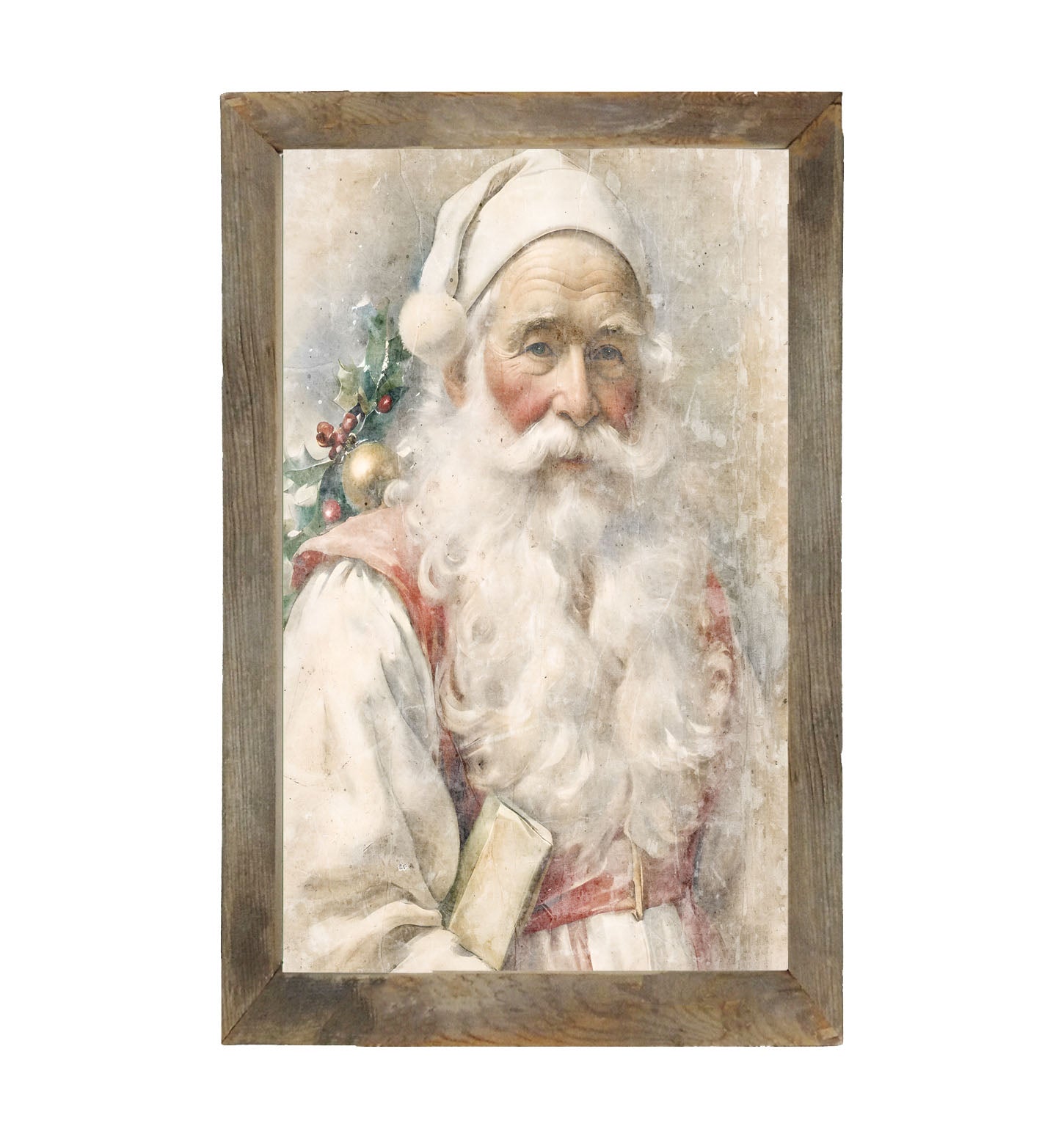 White Background Santa 10 - Framed Art