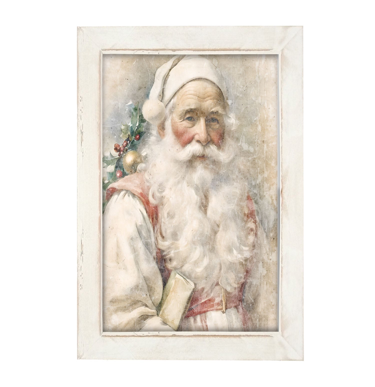 White Background Santa 10 - Framed Art