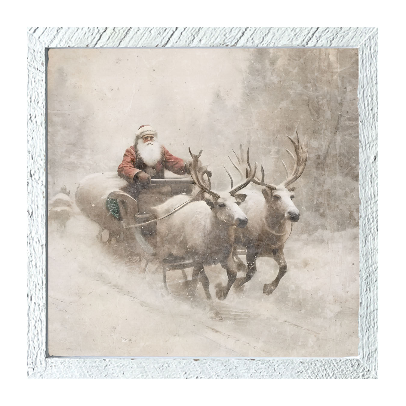 Sleigh ride Santa - Framed art