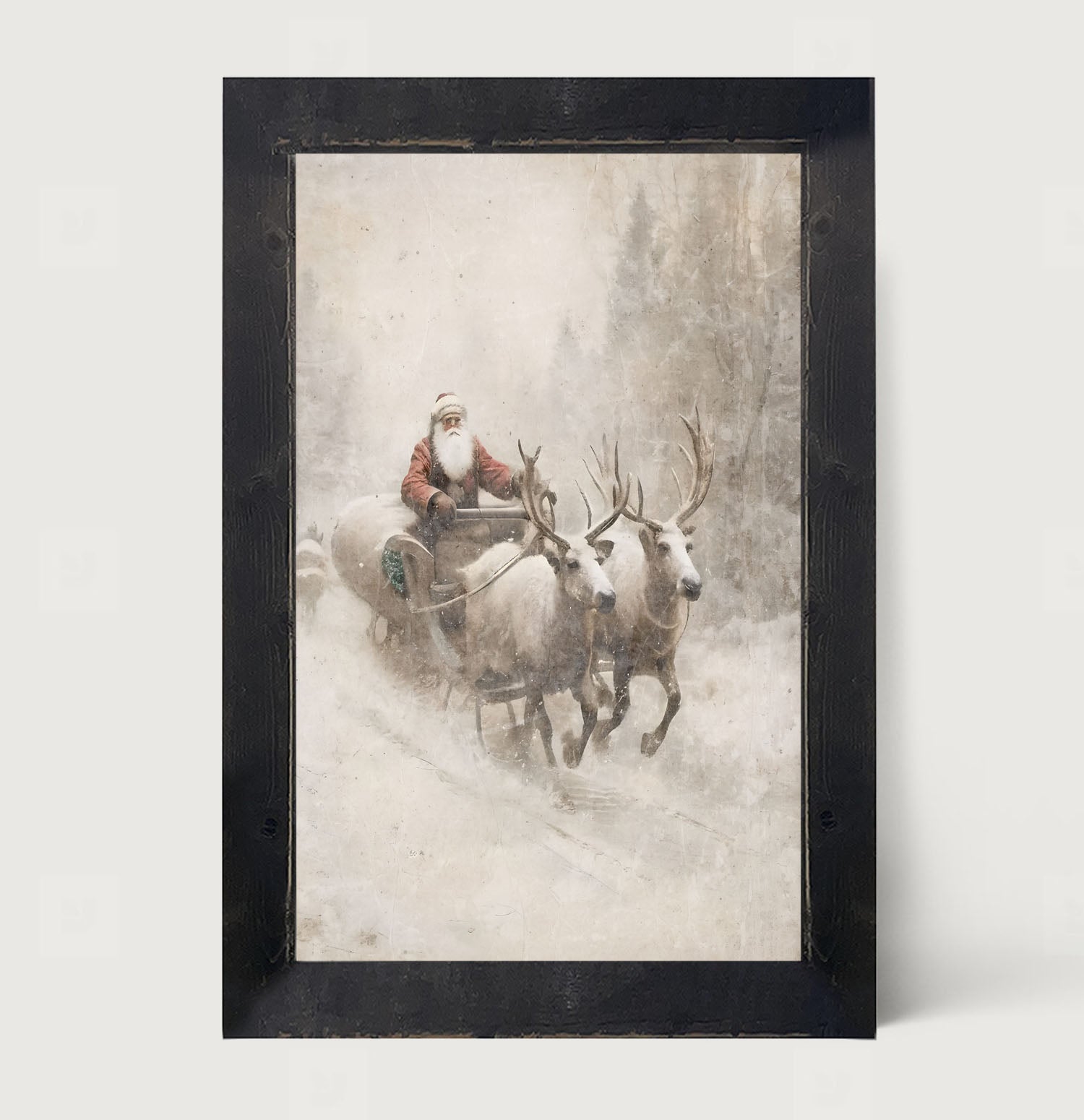 Sleigh ride Santa - Framed art