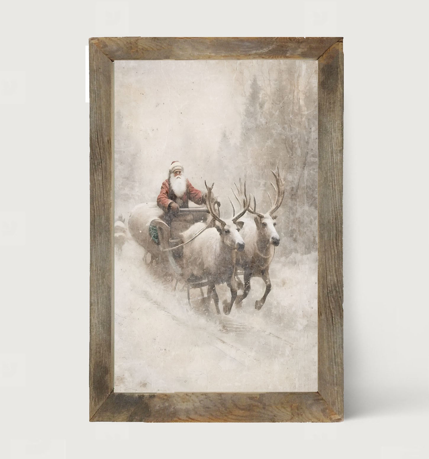 Sleigh ride Santa - Framed art