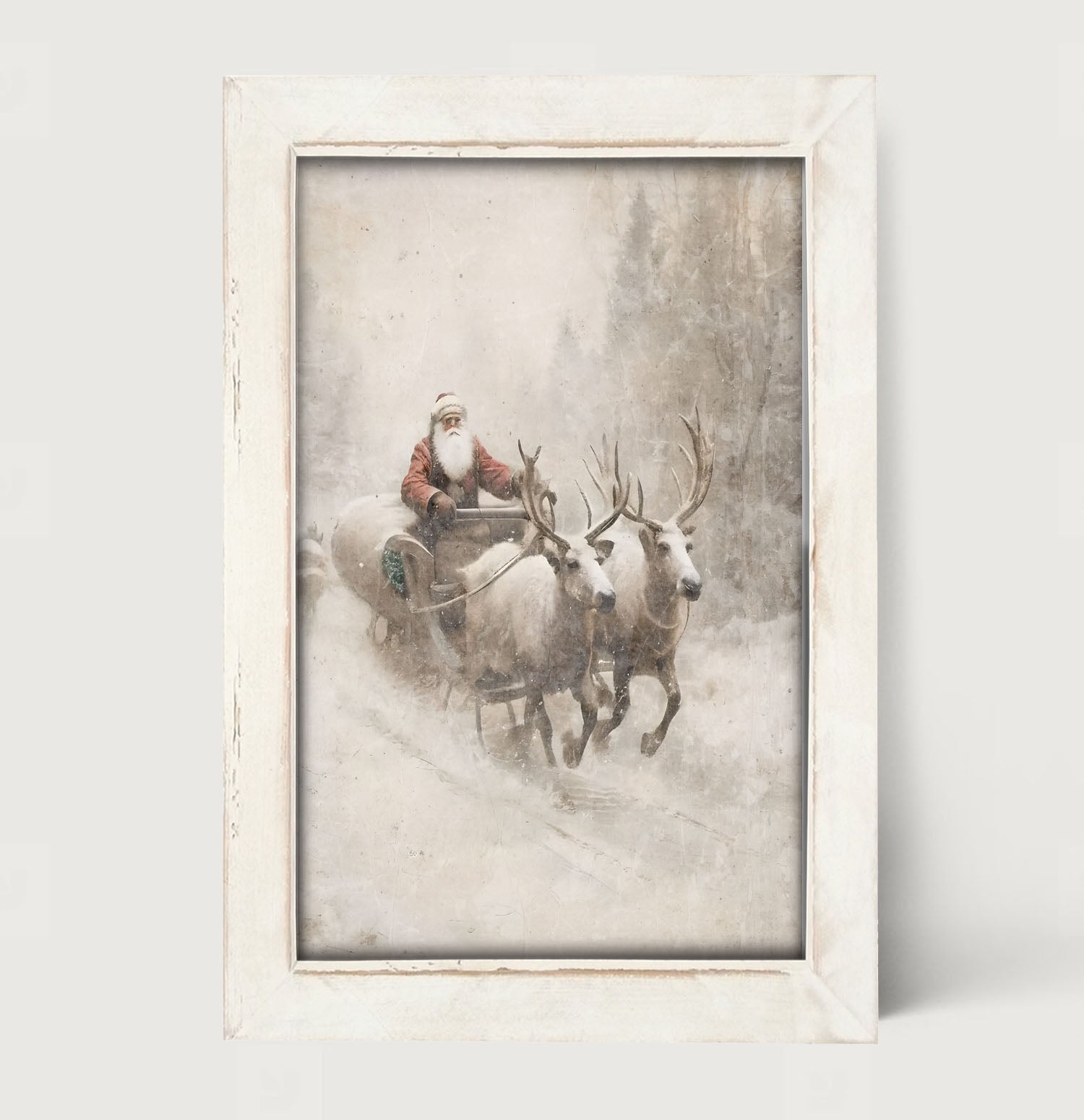 Sleigh ride Santa - Framed art