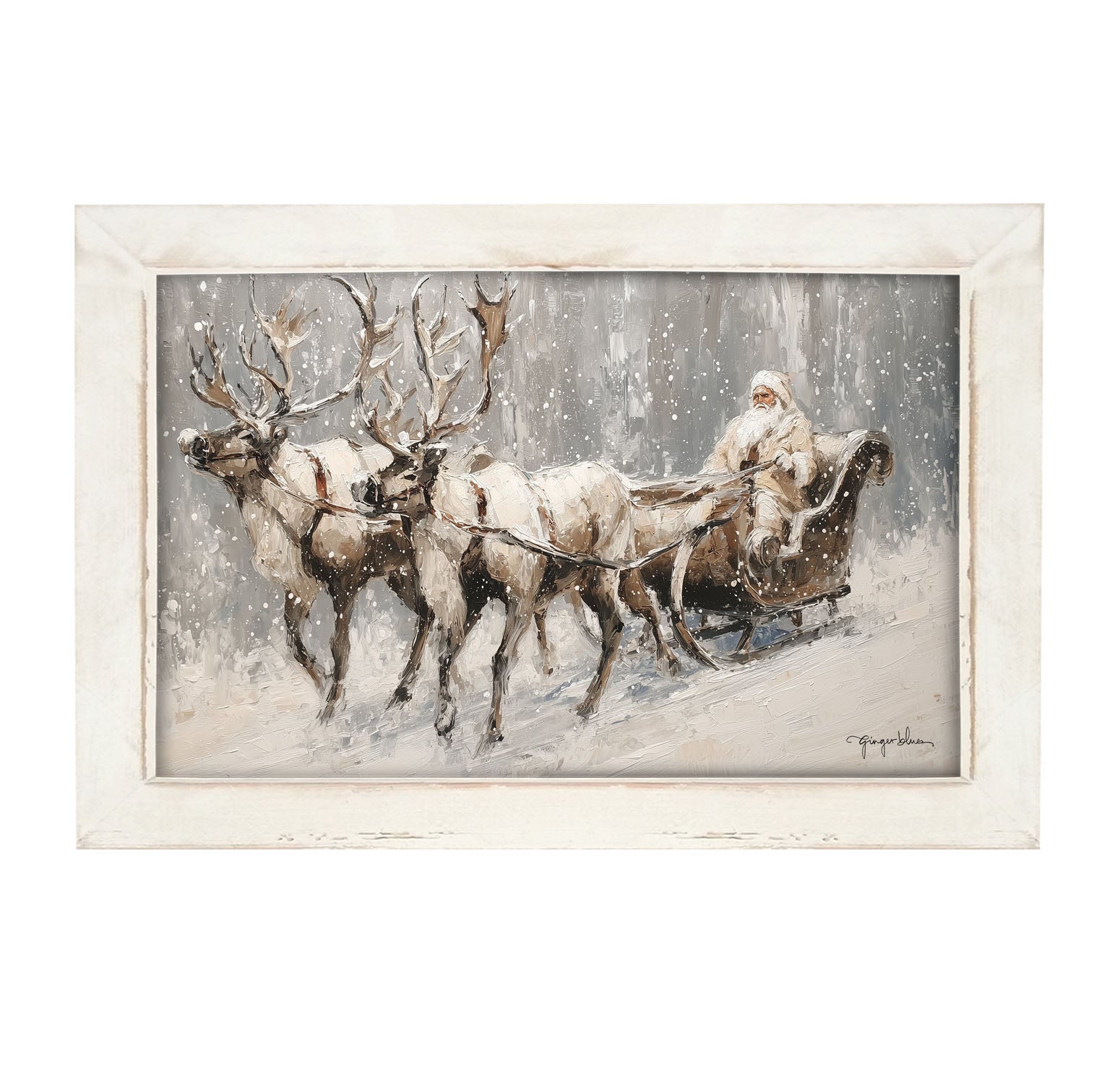 Sleigh Ride in Forest - Framed Art
