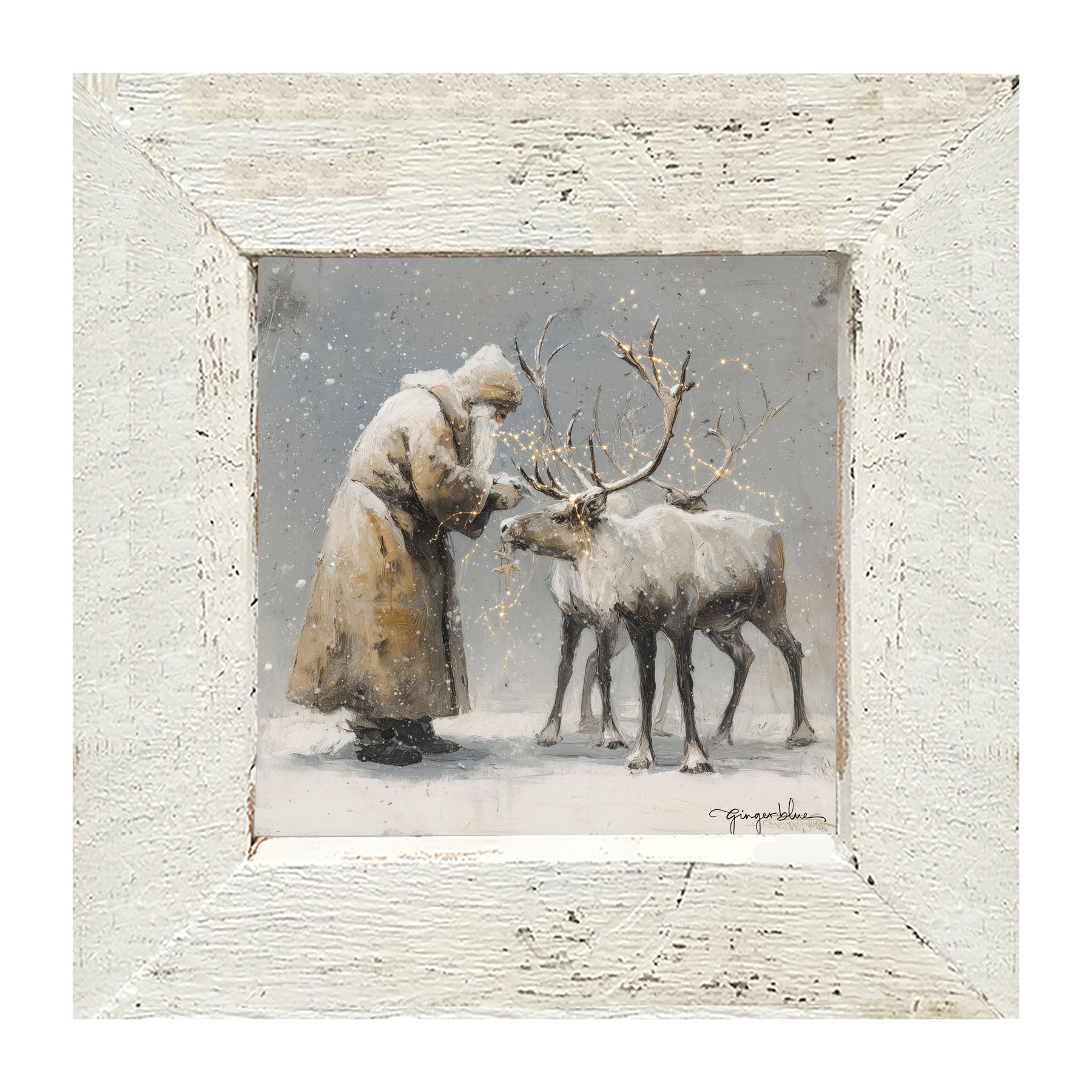 Decorating Reindeer Antlers - Framed Art