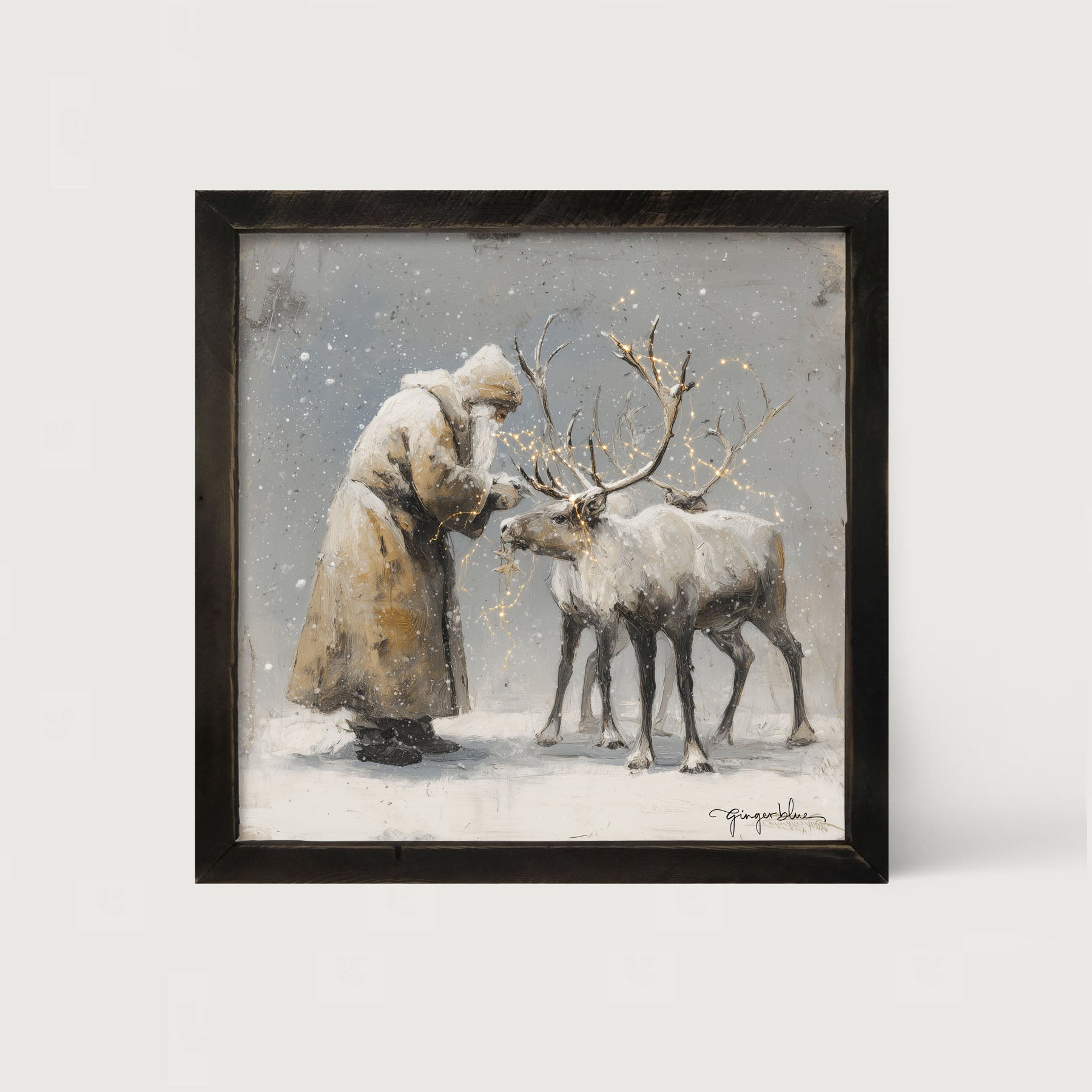 Decorating Reindeer Antlers - Framed Art