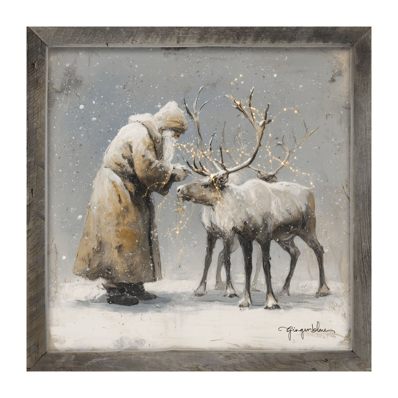 Decorating Reindeer Antlers - Framed Art