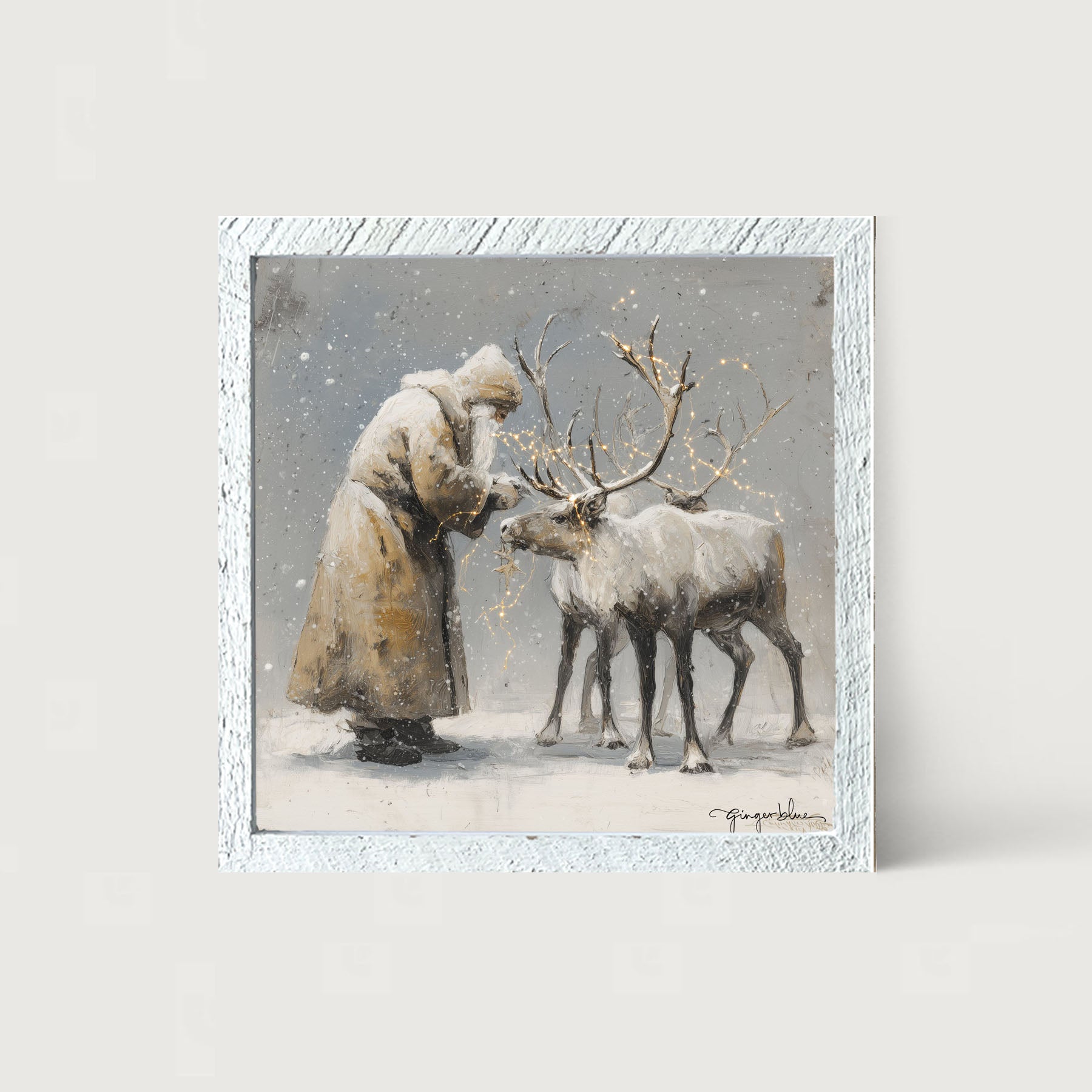 Decorating Reindeer Antlers - Framed Art