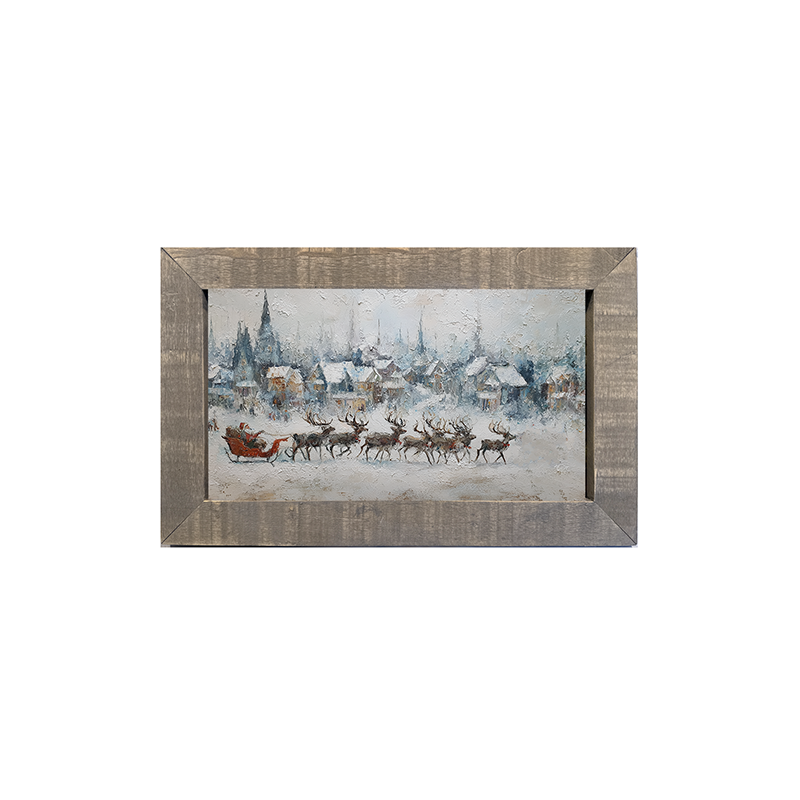Santa Dashing by the Town - Framed Art