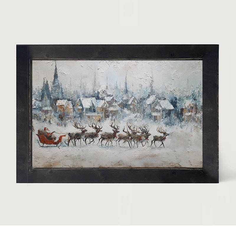 Santa Dashing by the Town - Framed Art