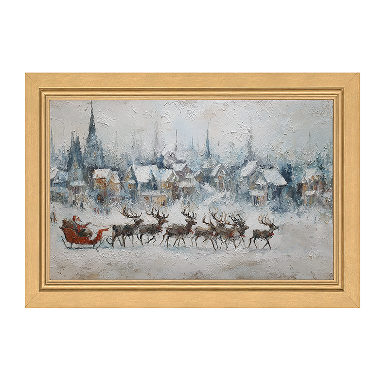Santa Dashing by the Town - Framed Art