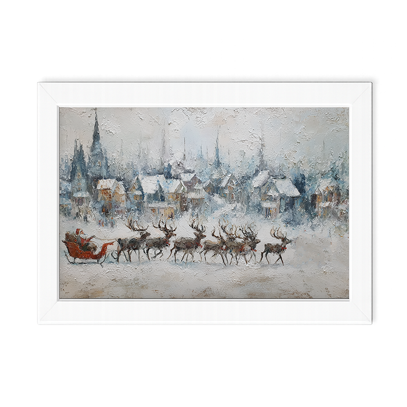 Santa Dashing by the Town - Framed Art