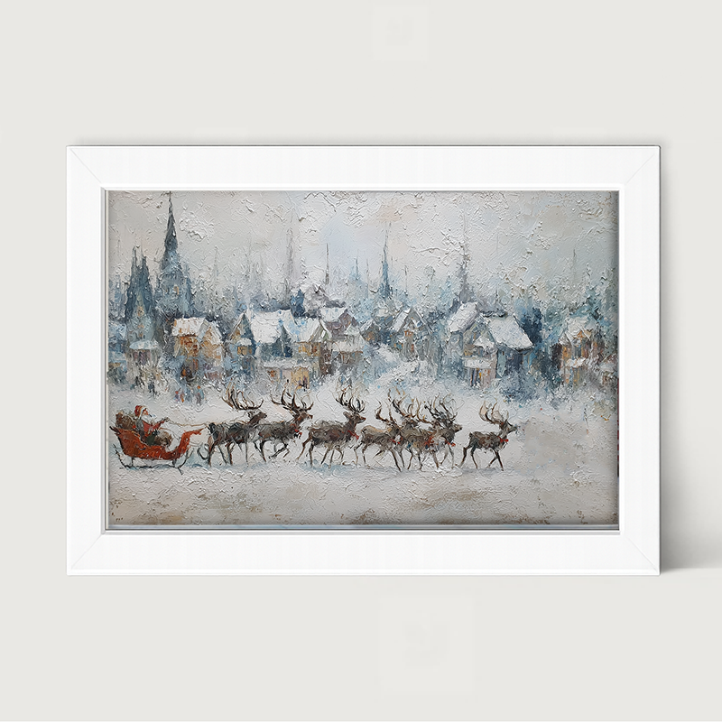 Santa Dashing by the Town - Framed Art