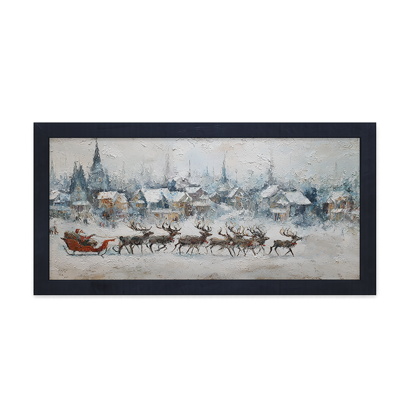 Santa Dashing by the Town - Framed Art