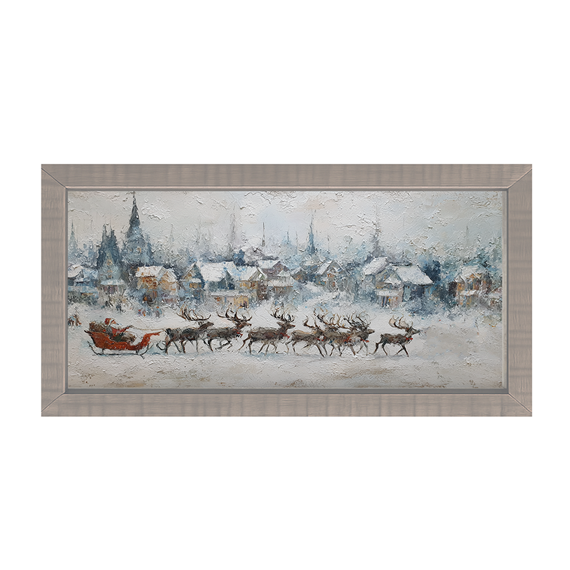 Santa Dashing by the Town - Framed Art