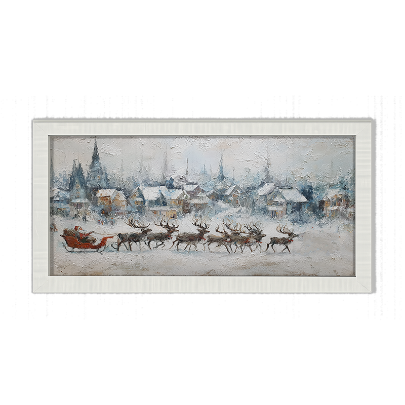 Santa Dashing by the Town - Framed Art