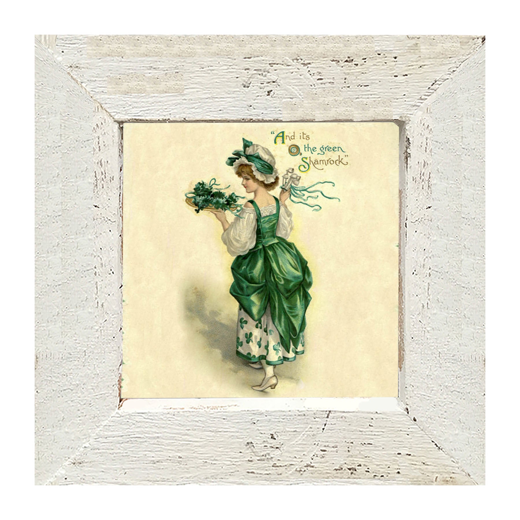 St. Patrick's Day Lady with Tray - Framed art