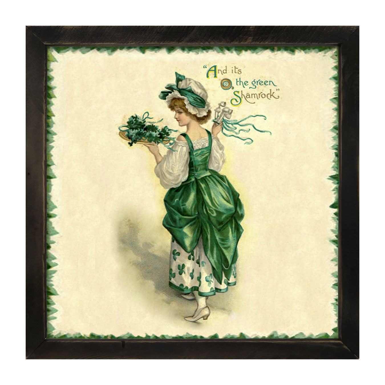 St. Patrick's Day Lady with Tray - Framed art
