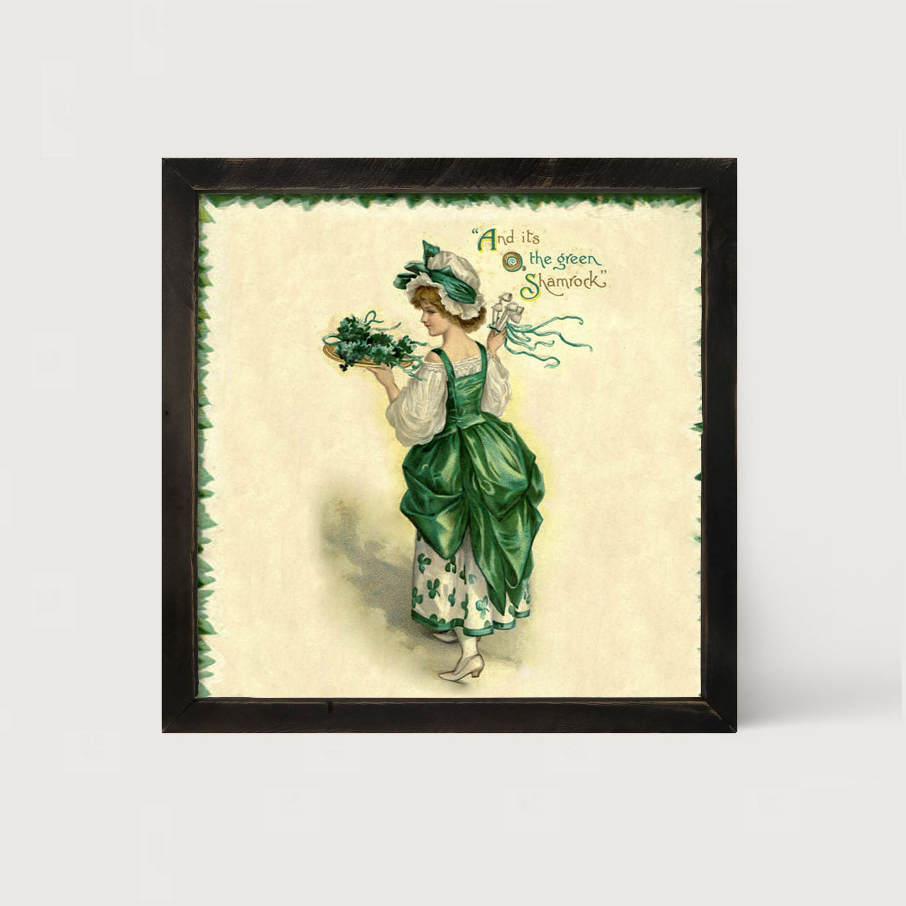 St. Patrick's Day Lady with Tray - Framed art