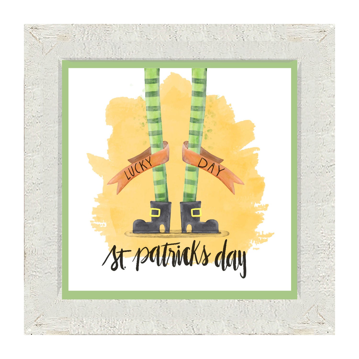 St. Patrick's Day Stockings - Lucky Day - Framed art