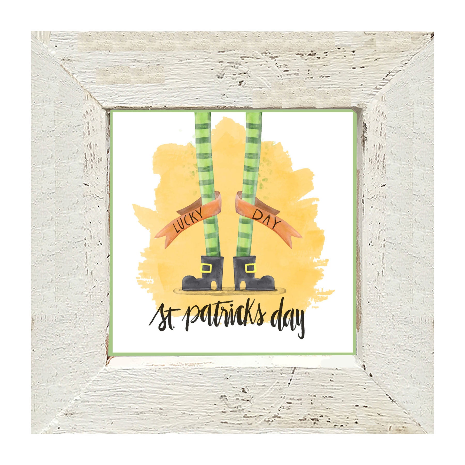 St. Patrick's Day Stockings - Lucky Day - Framed art