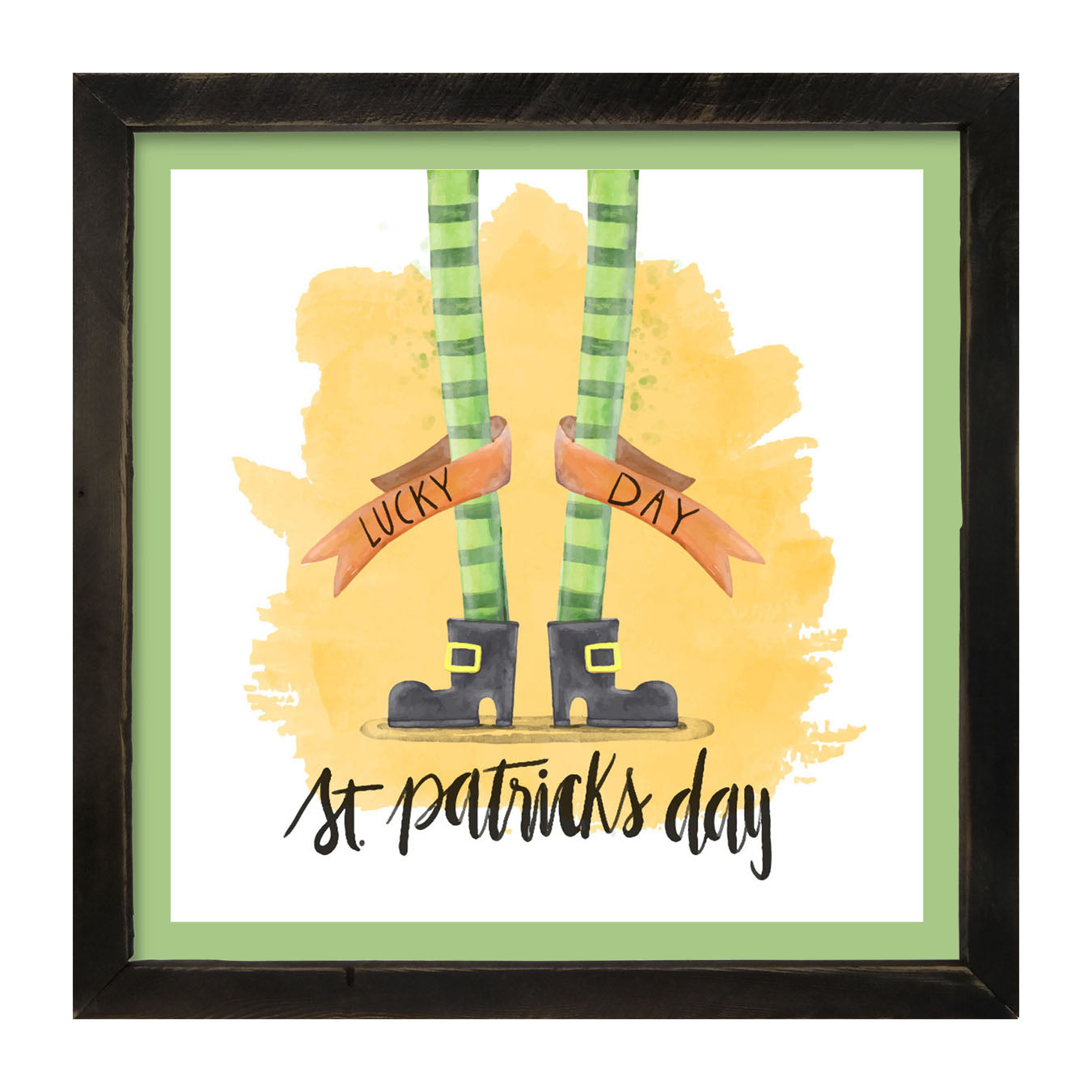 St. Patrick's Day Stockings - Lucky Day - Framed art