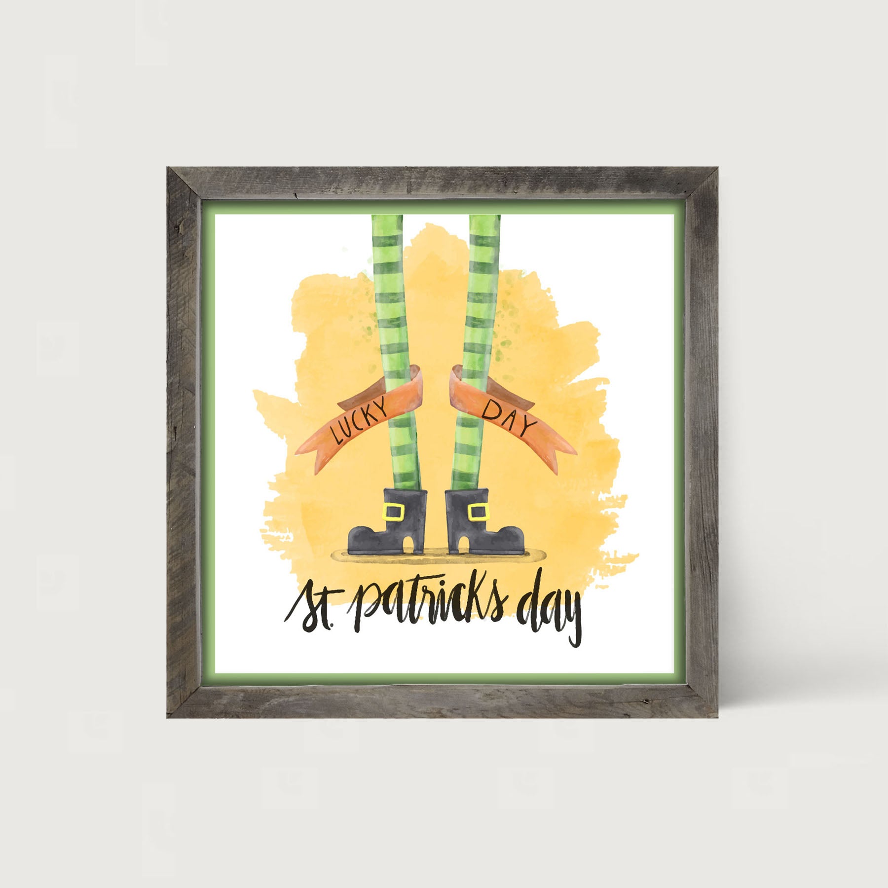 St. Patrick's Day Stockings - Lucky Day - Framed art