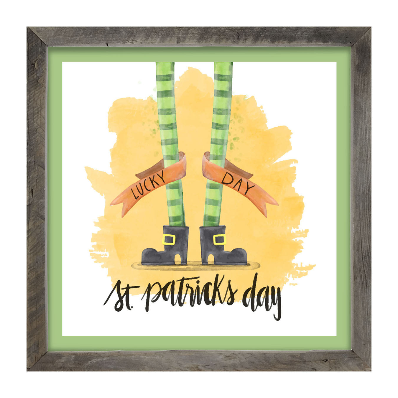 St. Patrick's Day Stockings - Lucky Day - Framed art