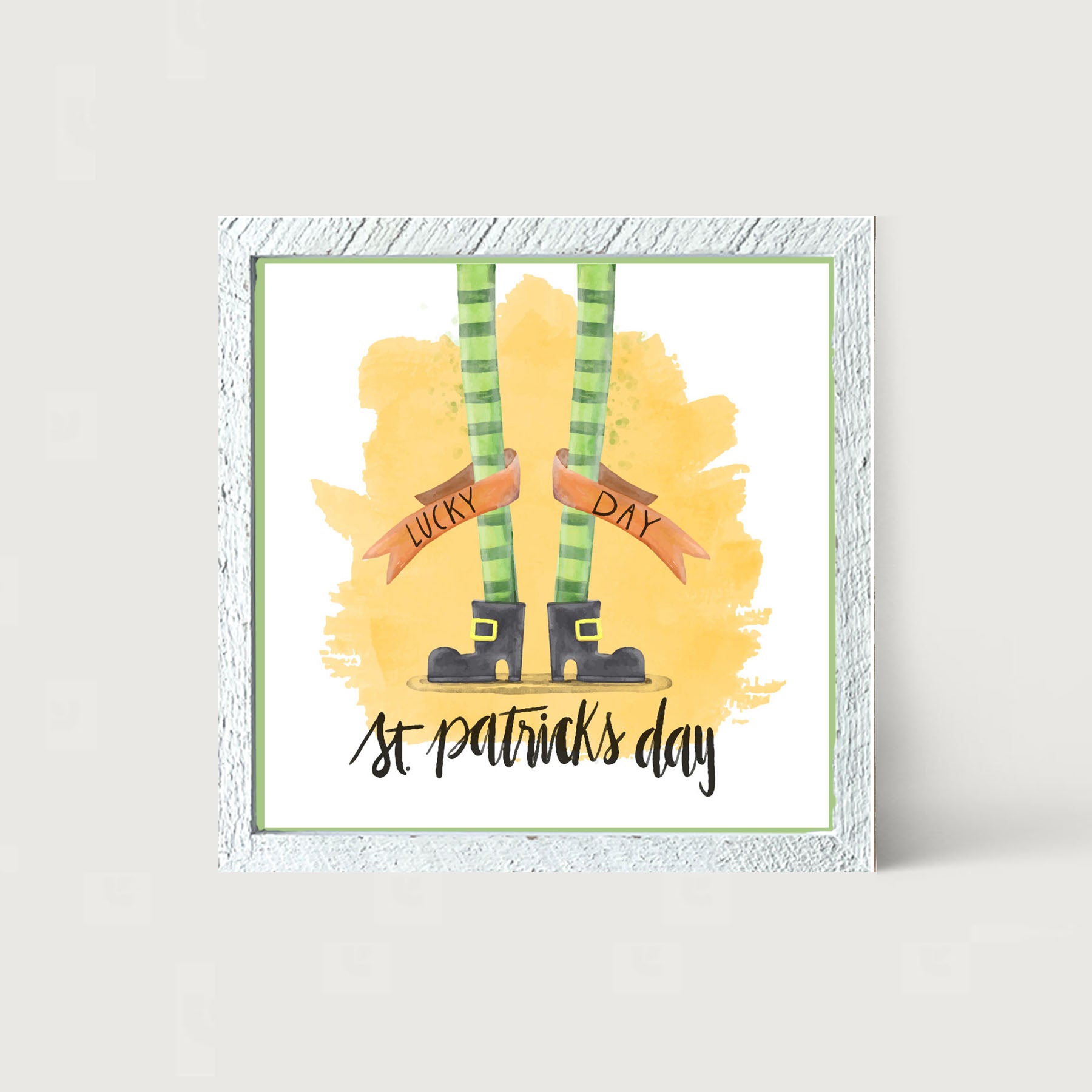 St. Patrick's Day Stockings - Lucky Day - Framed art