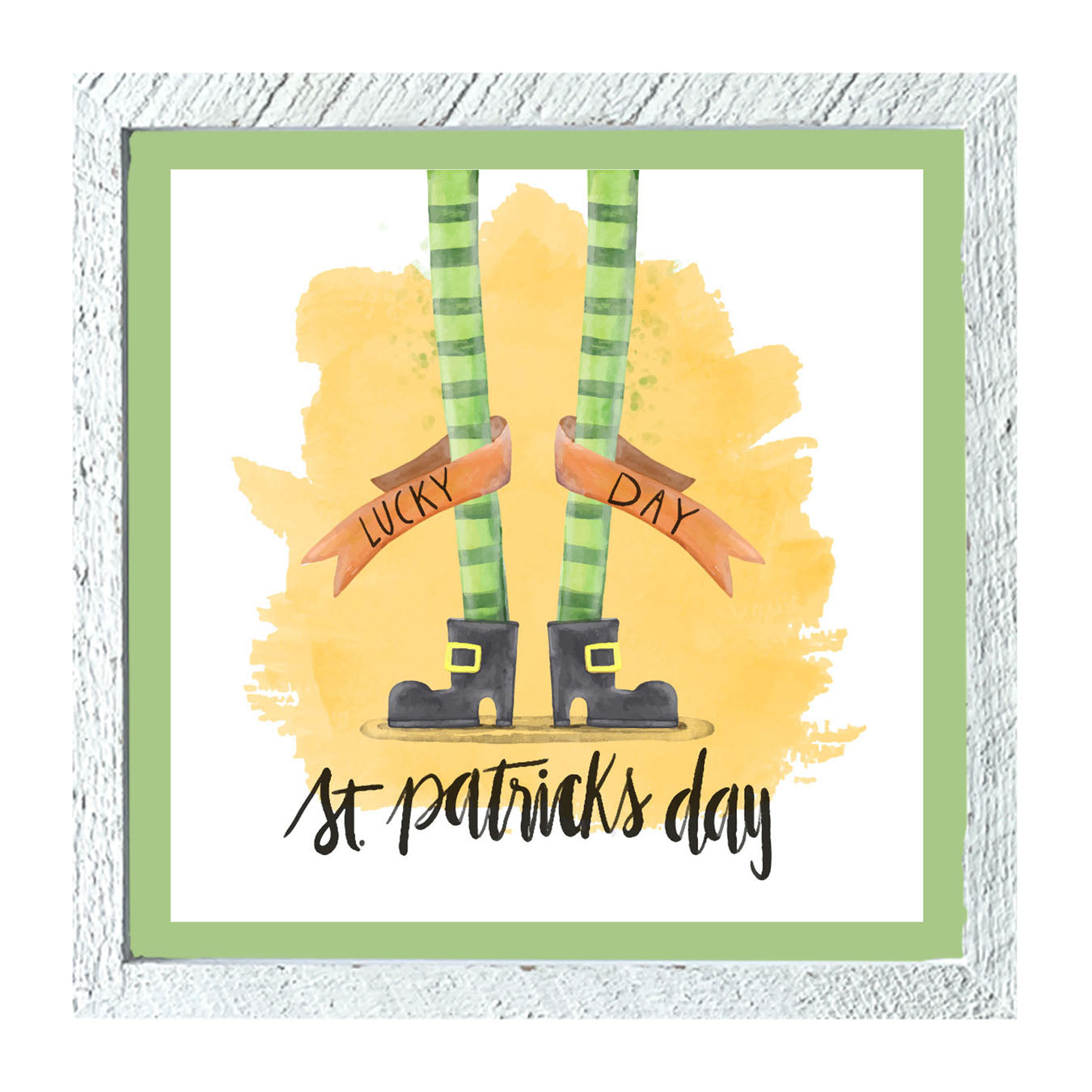 St. Patrick's Day Stockings - Lucky Day - Framed art