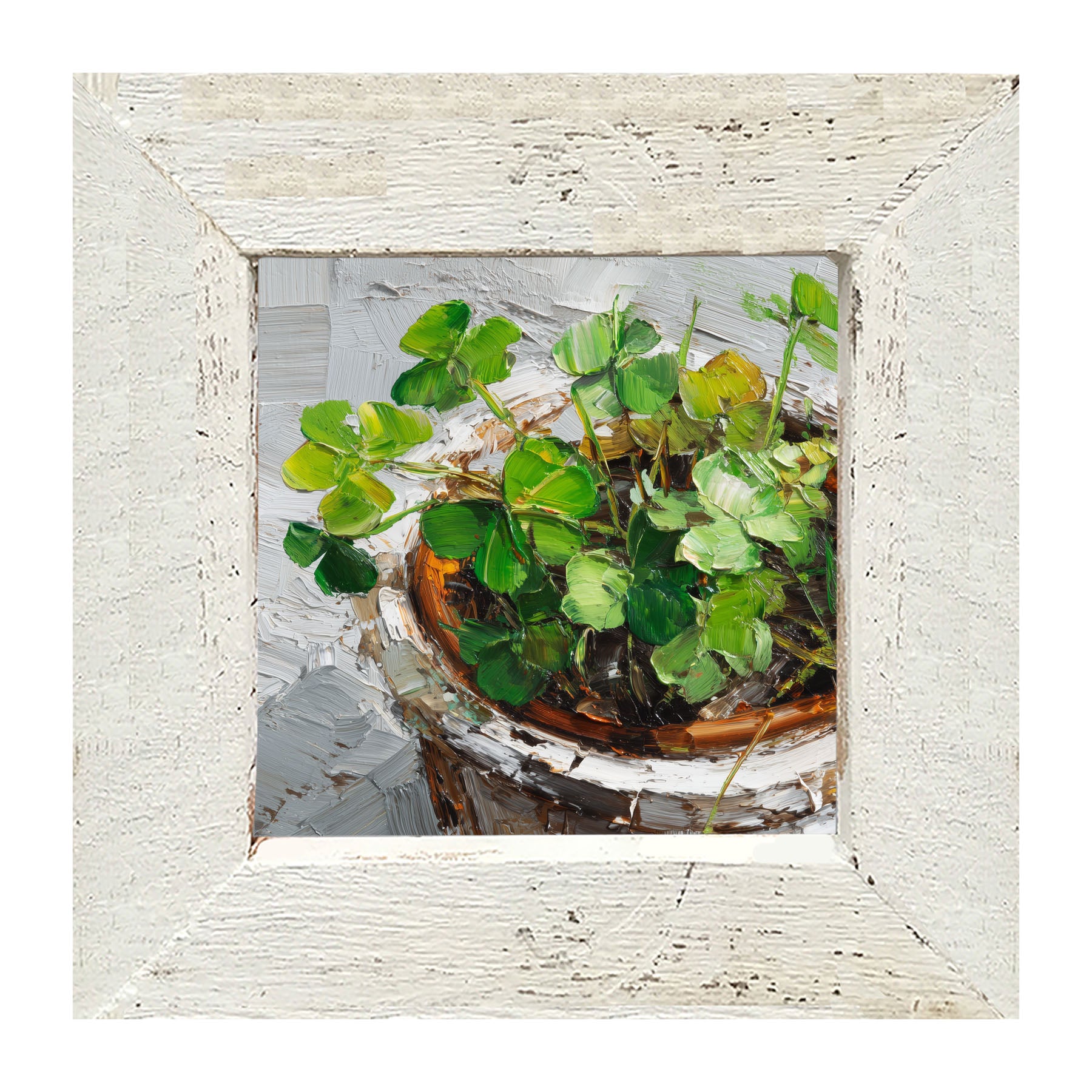 St. Patrick's - Potted Clovers - Framed Art