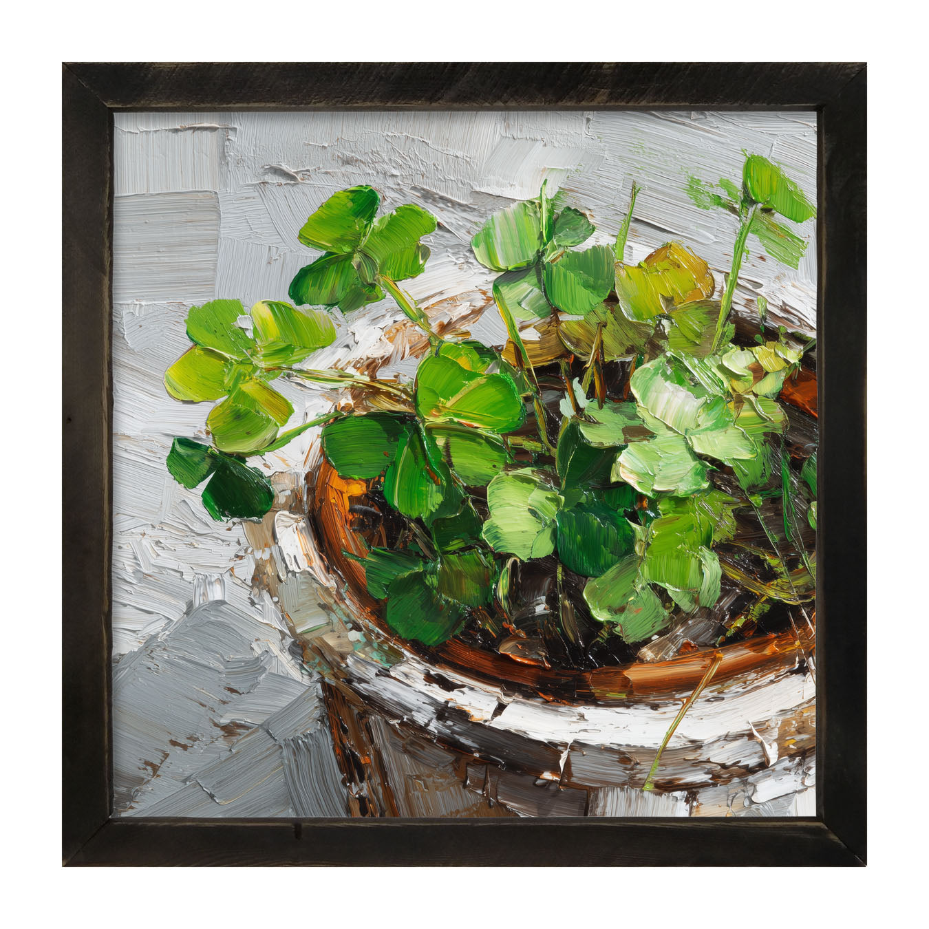 St. Patrick's - Potted Clovers - Framed Art