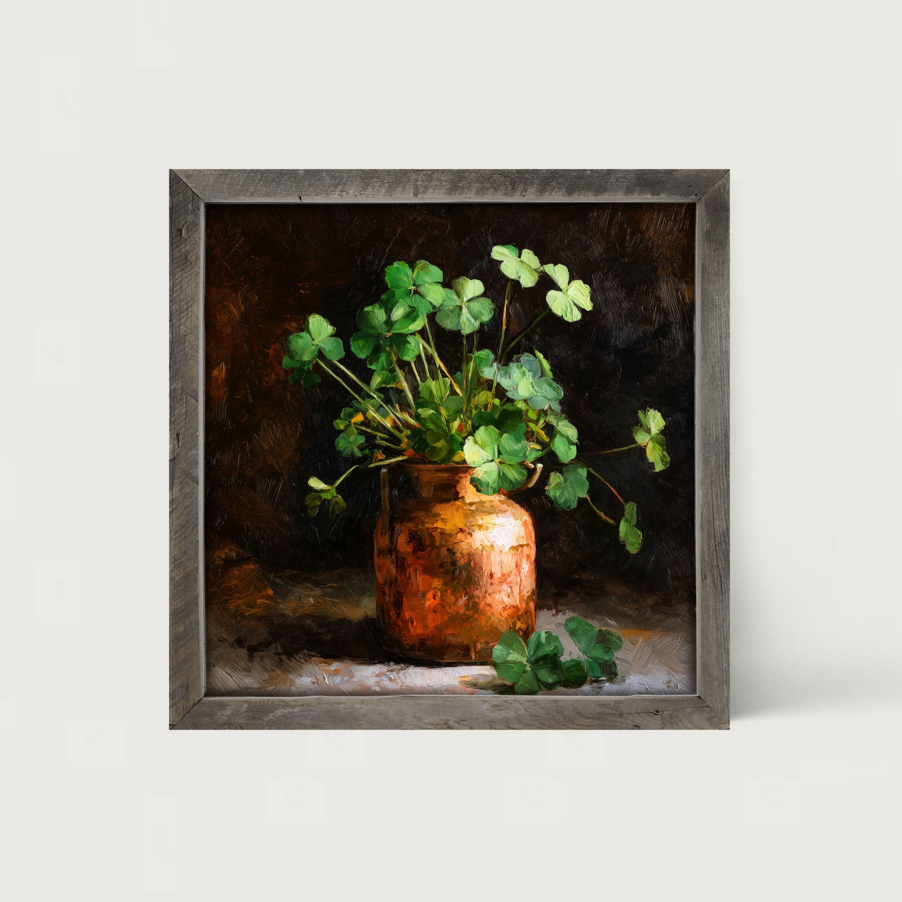 Copper Jar with Clovers
