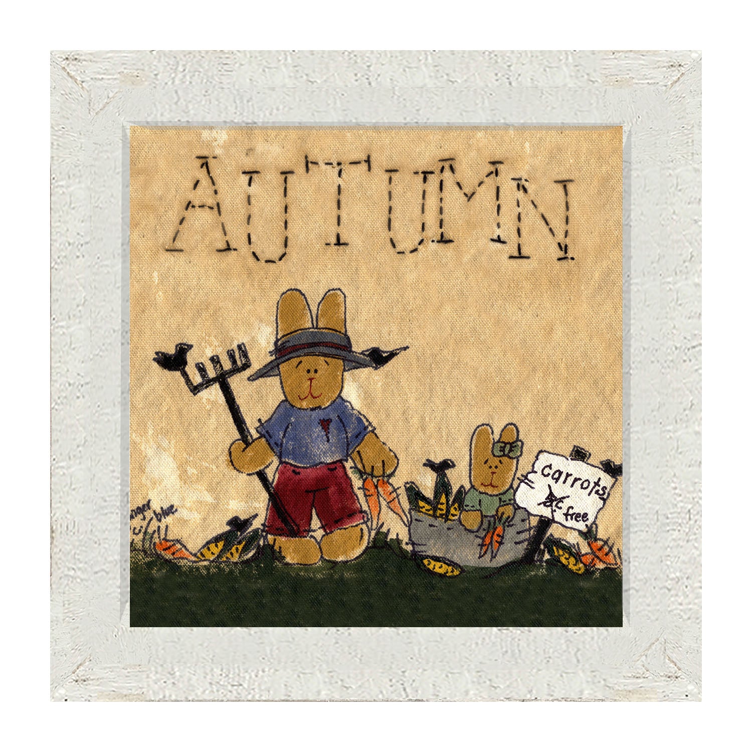 Autumn Bunny - Framed art