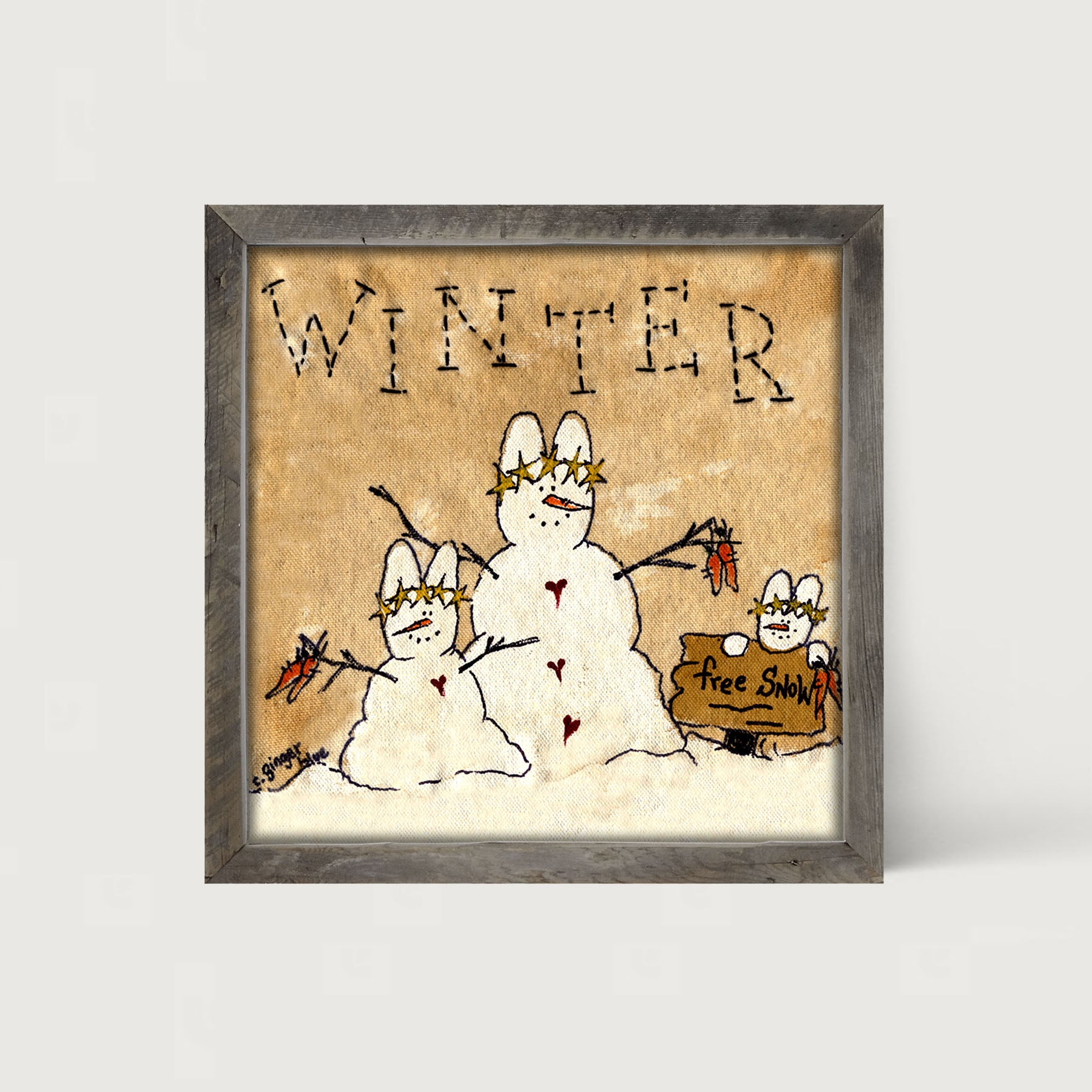 Winter Bunny - Framed art