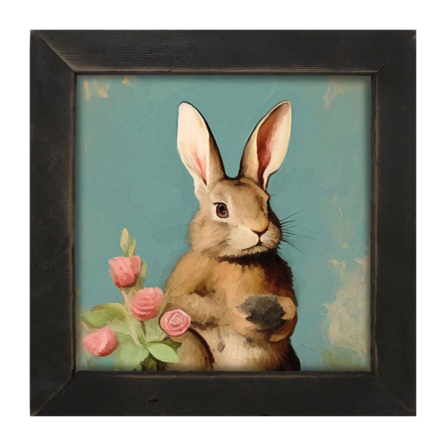 Pastel bunny with roses