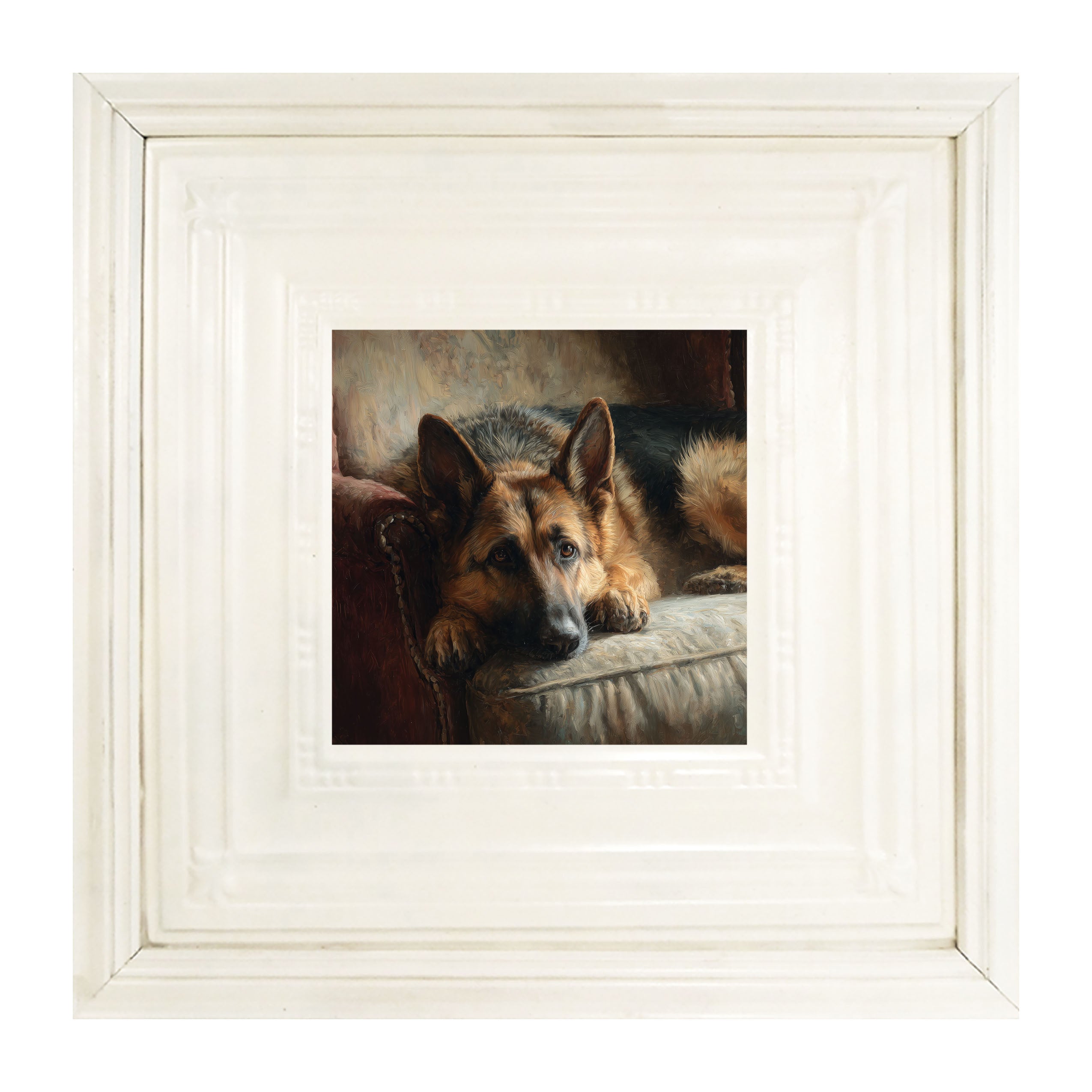 Armchair with German Shepard