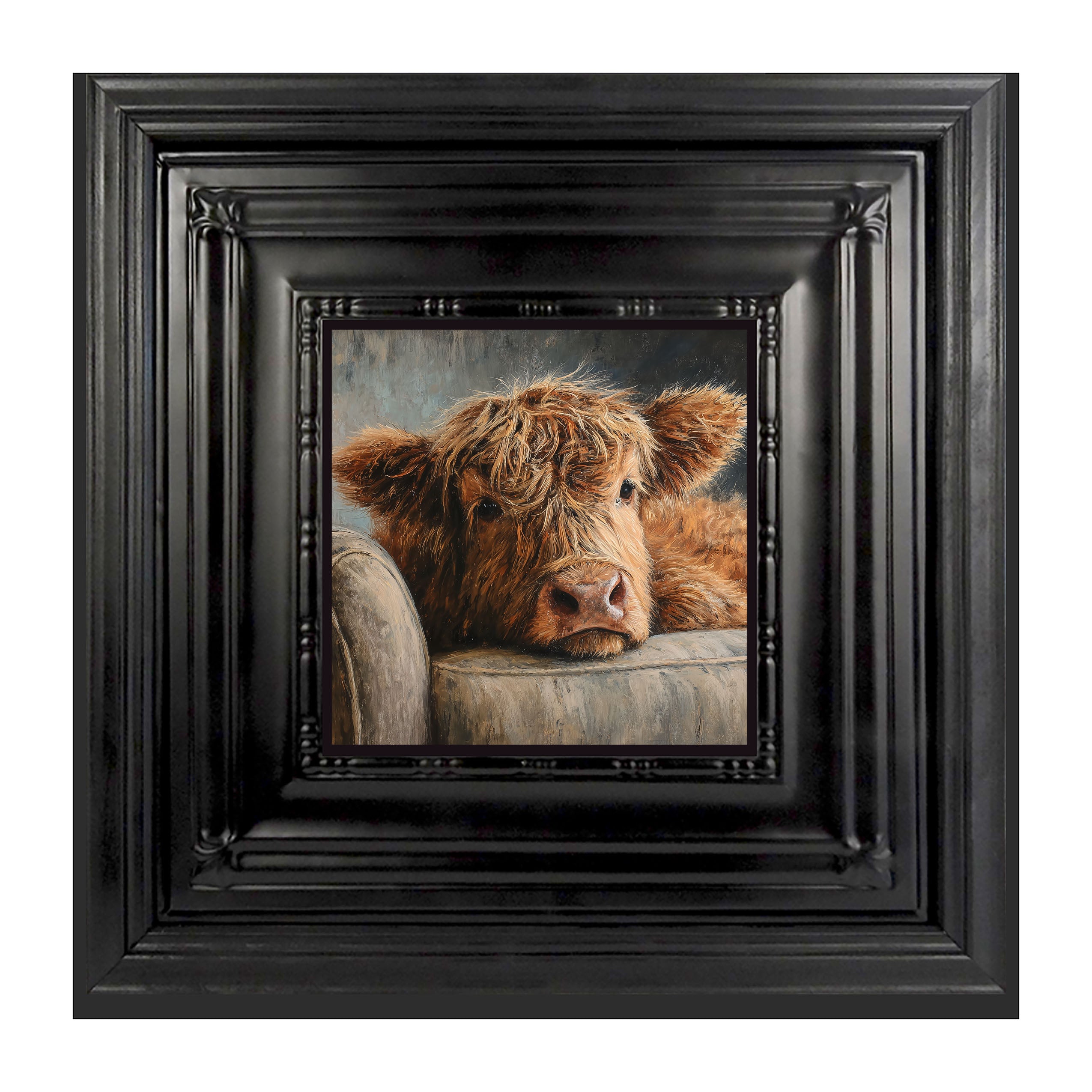 Armchair with Highland Cow