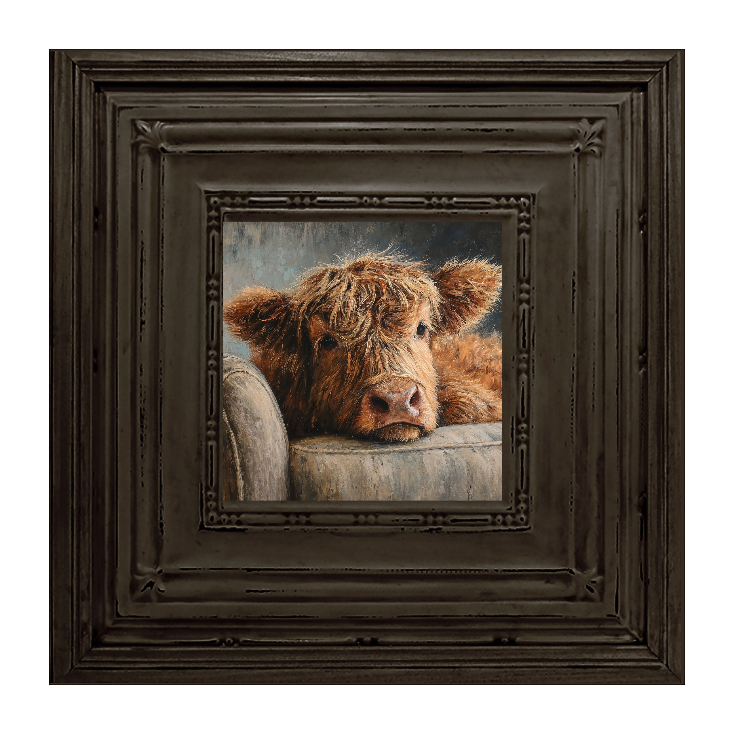 Armchair with Highland Cow