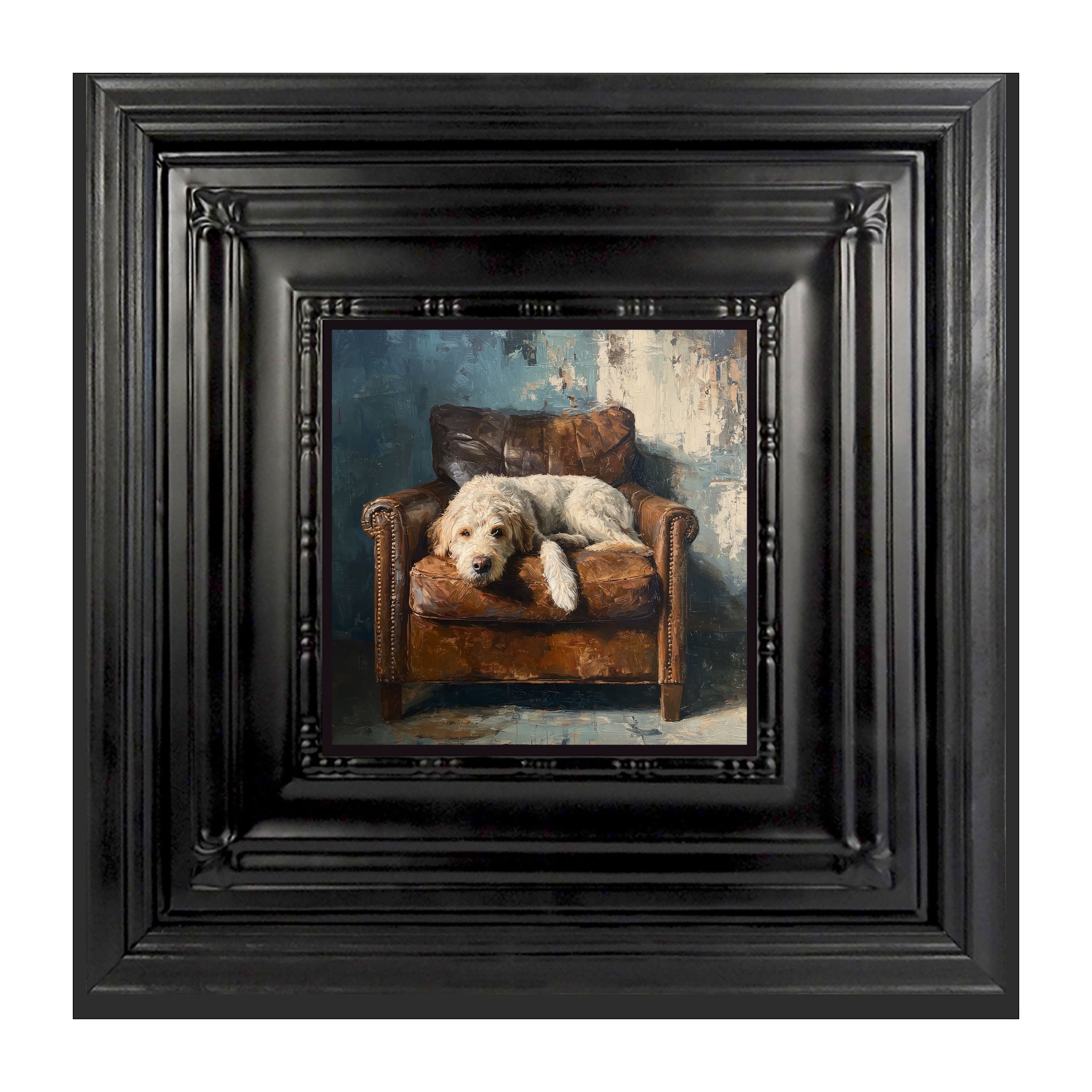 Armchair with Resting Labradoodle