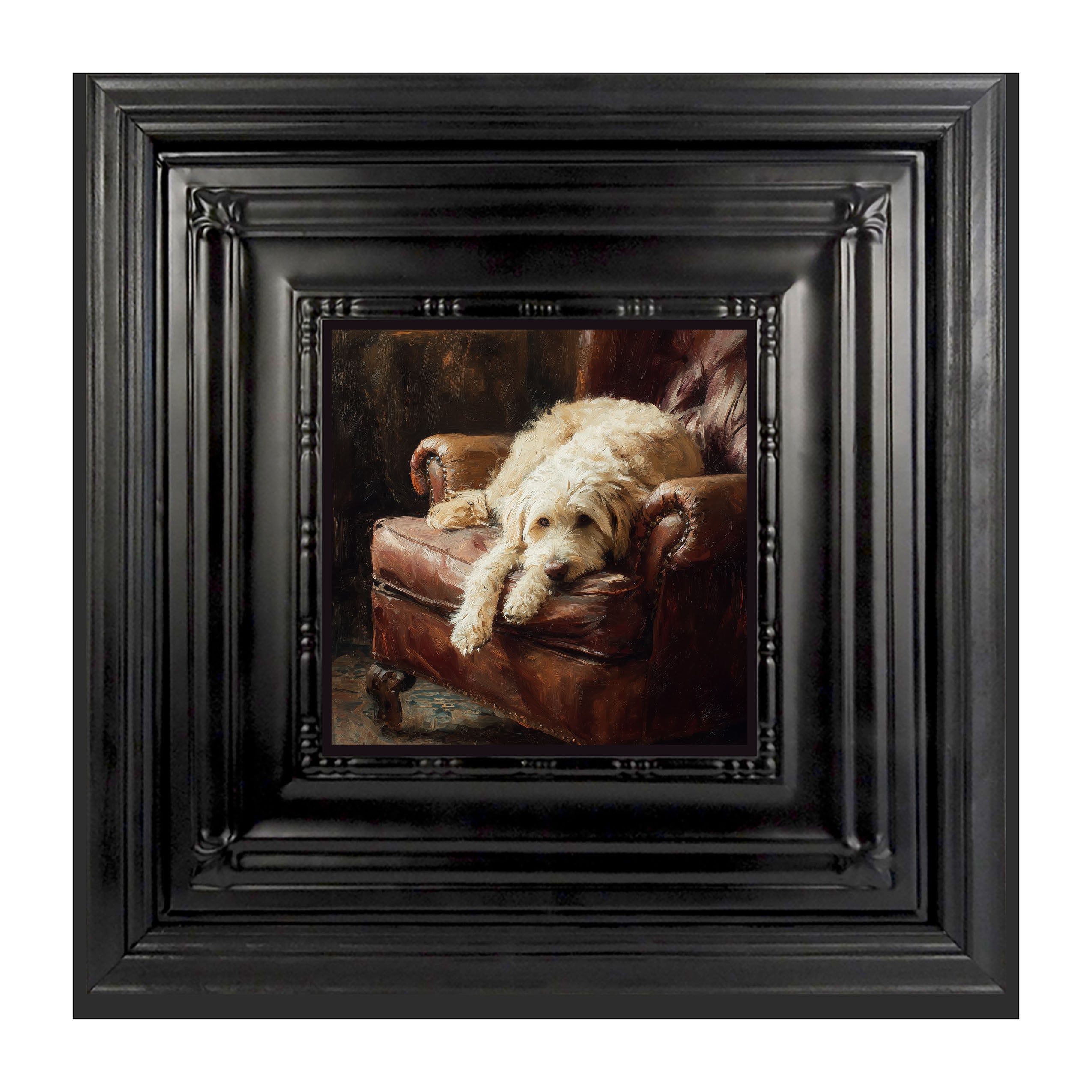 Armchair with Labradoodle