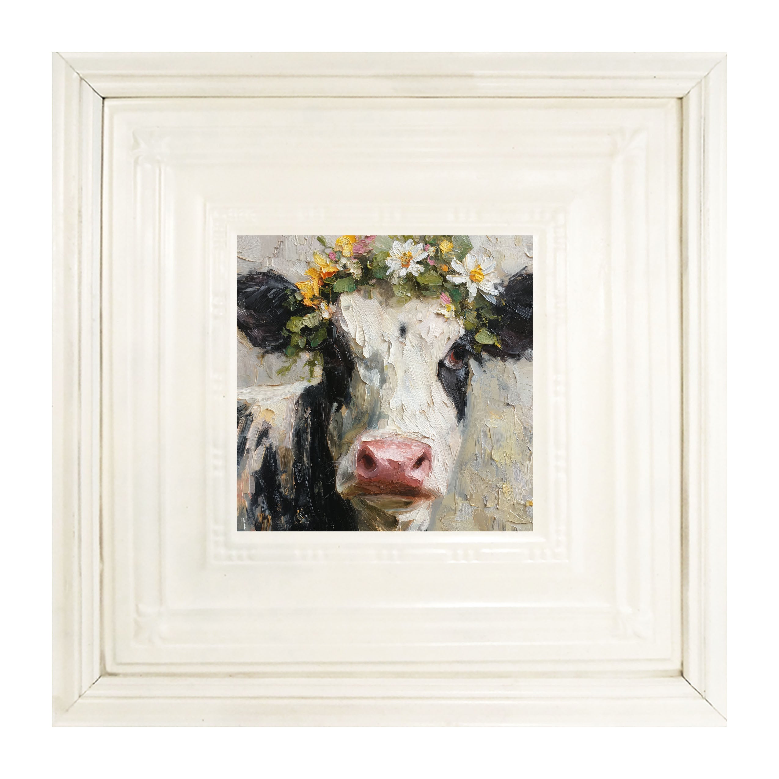 Spring Season Cow with Floral Crown