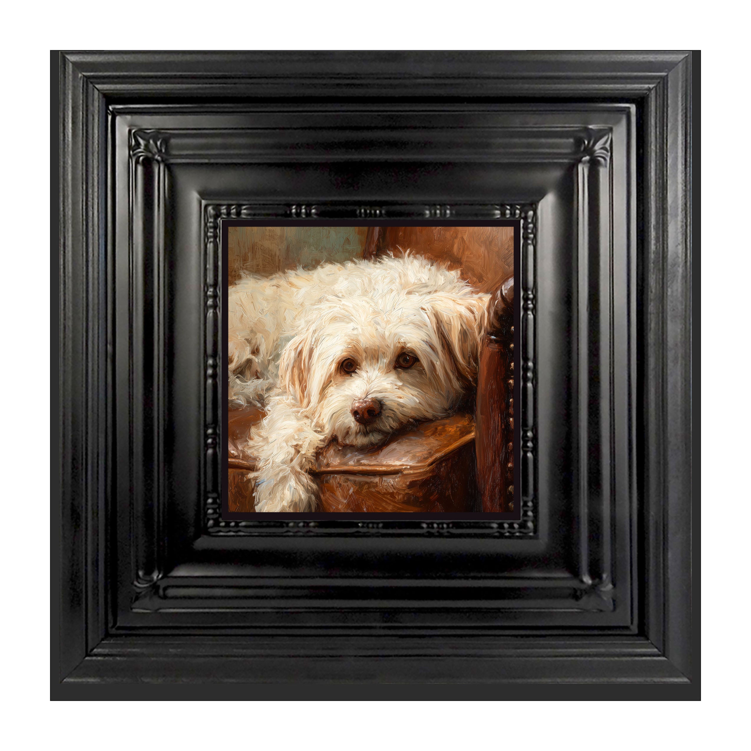 Armchair with Havanese Dog